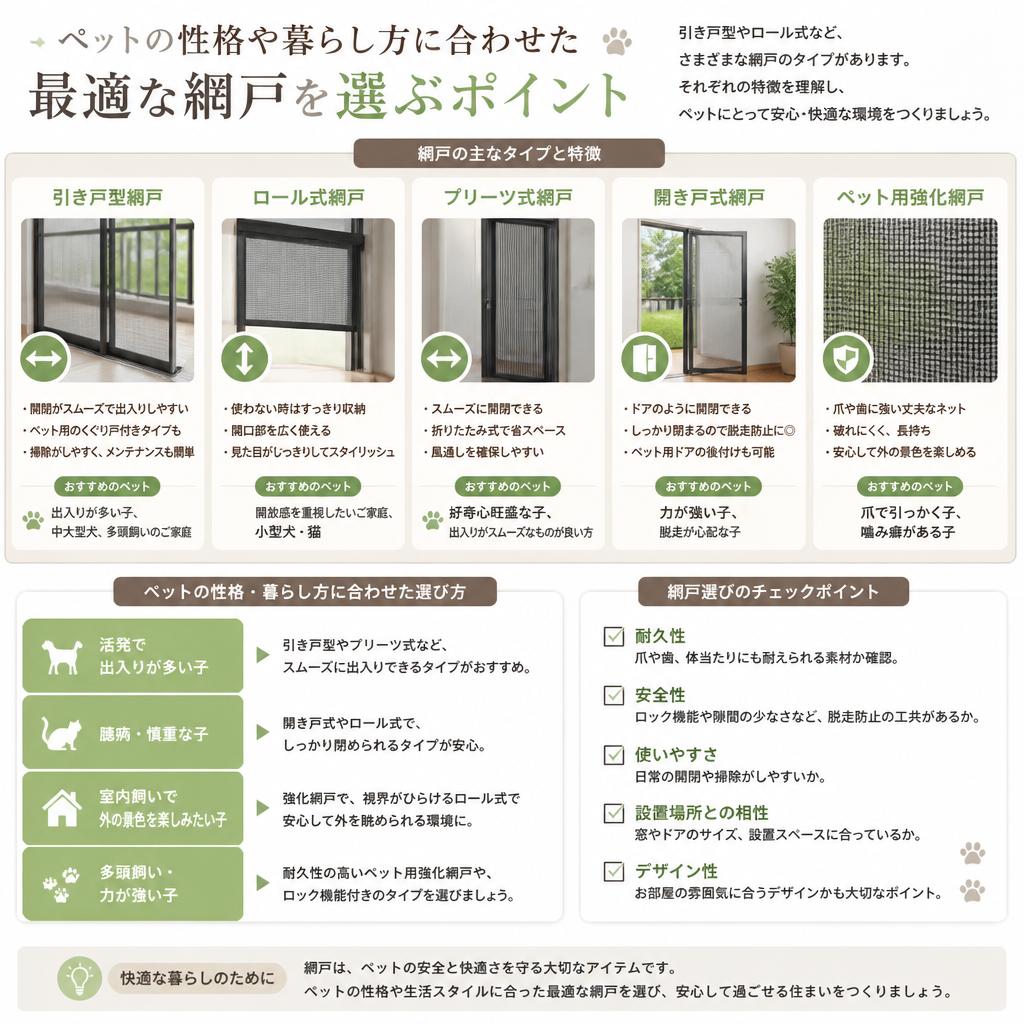 網戸の種類と選び方