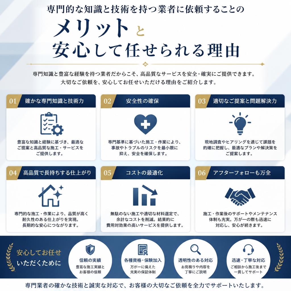 なぜ専門業者に依頼するべきか?